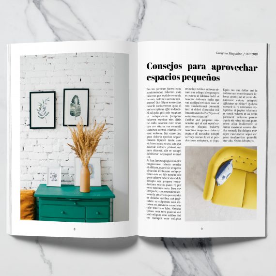 Diseño Editorial - Páginas interiores de Gorgona Magazine